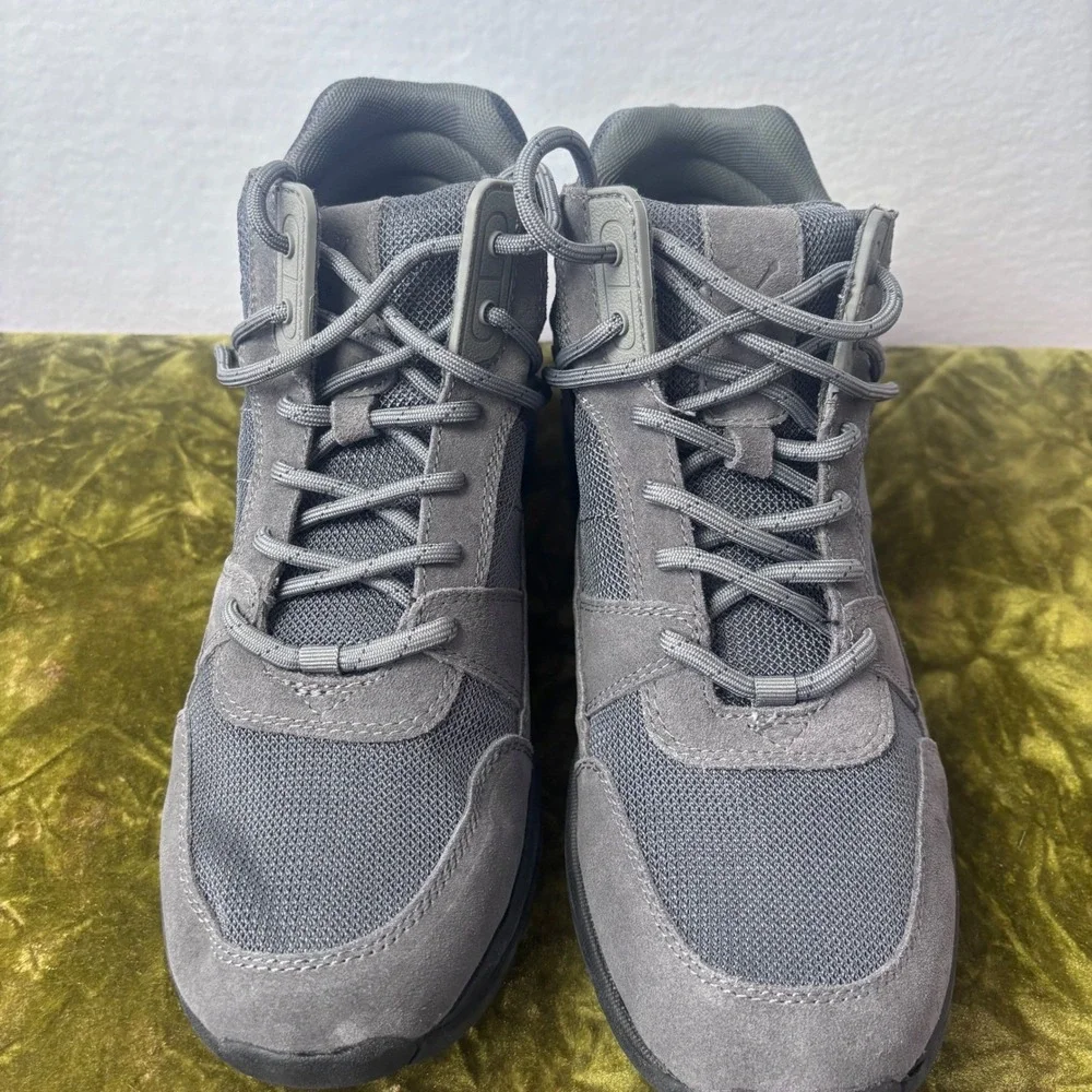 LANDSEND Hiking Boots Mens Grey Water Repellent‎ Outdoor Suede Mesh Sz 10.5 NWOB